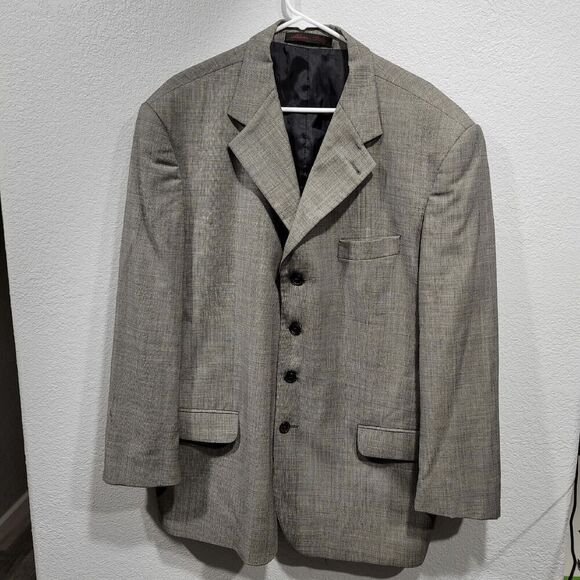 Giorgio Cosani 46R Mens Wool Sport Coat Blazer Suit Jacket 4 Button Gray - Picture 3 of 11